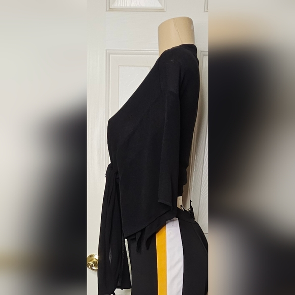 Black Tie-Front Top - Picture 2 of 4